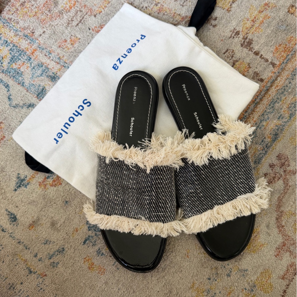 Proenza Schouler Fringe Slide Sandals